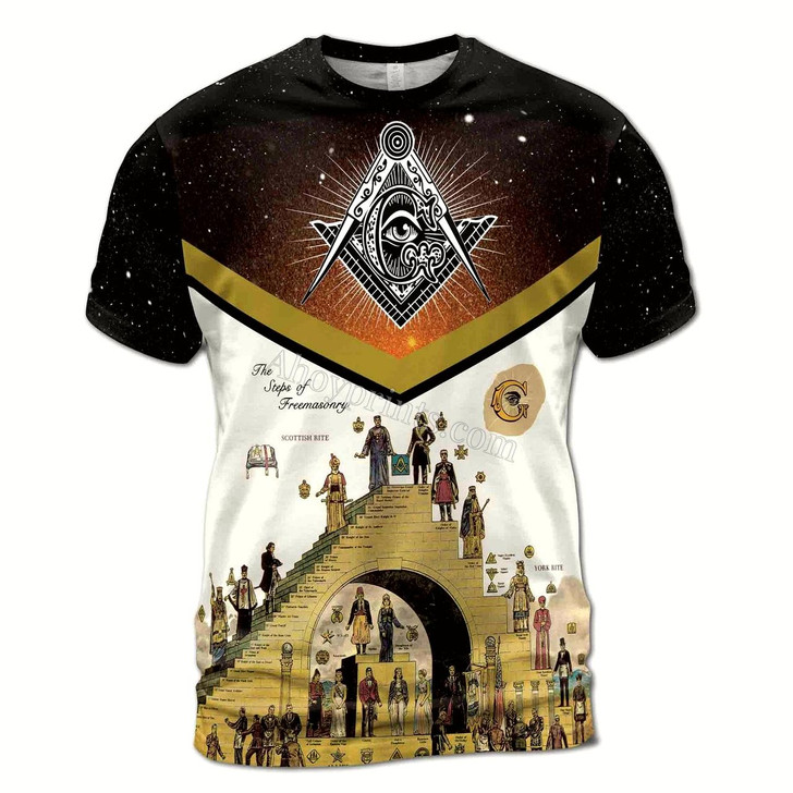 Ahoyprints Masonic Shirt, Freemasonry The Structure Of Freemasonry 3D T-Shirt