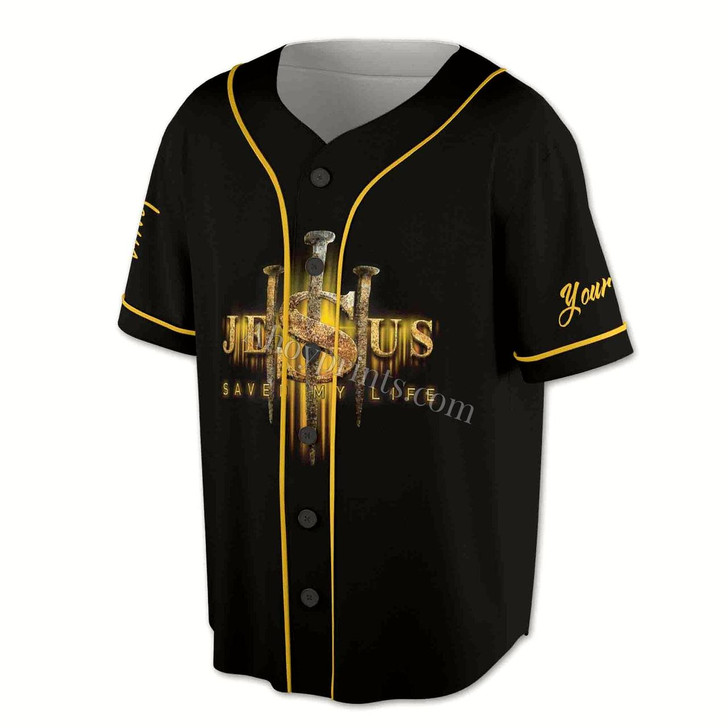 Ahoyprints Personalized Name I'd Rather Stand With God Lion Warrior Jesus Saved My Life 3D Baseball Jersey