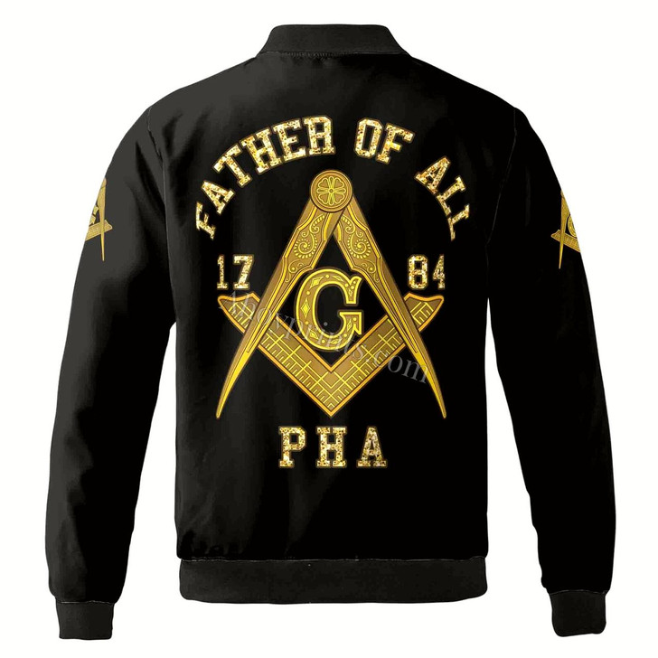 Ahoyprrints Personalized Name F. & A.M. Father of All PHA Freemasonry Masonic Bomber Jacket