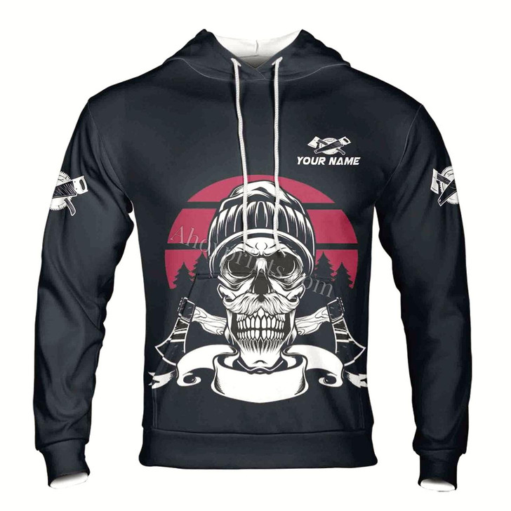 Ahoyprints Personalized Name Skull I Used To Smile And Then I Became A Grumpy Carpenter Hoodie Sweatshirt