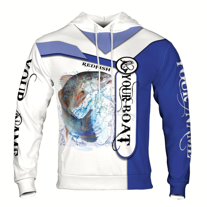 Ahoyprints Personalized Redfish Fishing Lover Fisherman Sweatshirt Personalized Fishing Boat Hoodie Sweatshirt