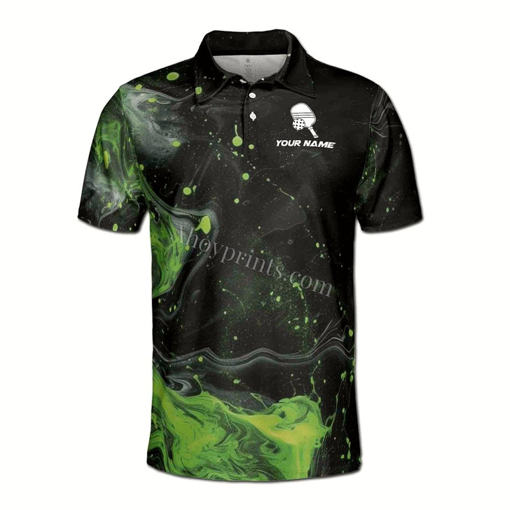 Ahoyprints Personalized Name Leave It All On The Court Pickleball Men's Polo Shirt