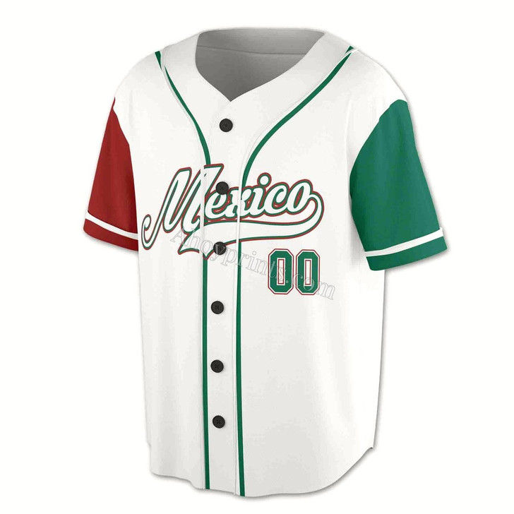 Ahoyprints Personalized Team Name, Name and Number Mexico Mexican Coats of Arm Baseball Jersey Shirt