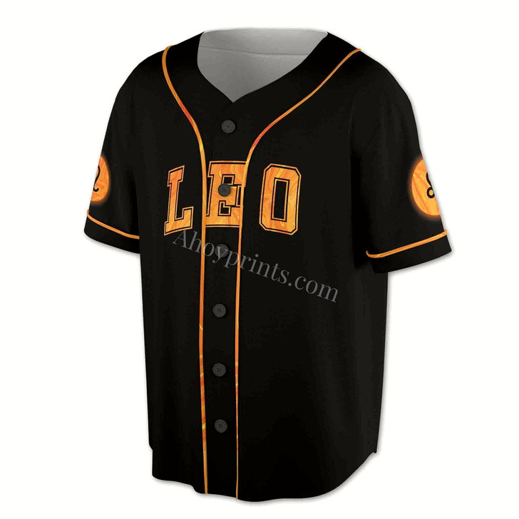 Ahoyprints Leo Baseball Jersey, Leo Horoscope Lion Gift Idea, Birthday Gift