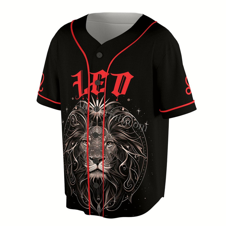 Ahoyprints Zodiac Constellation Leo On Flame Hard Fire Baseball Jersey