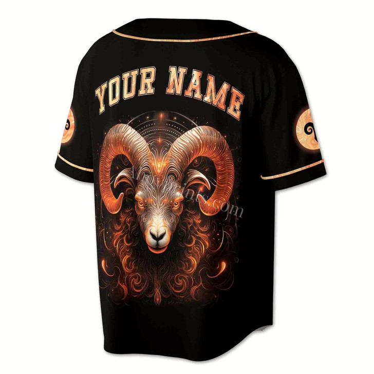 Ahoyprints Aries Horoscope Gift Idea, Birthday Gift Baseball Jersey
