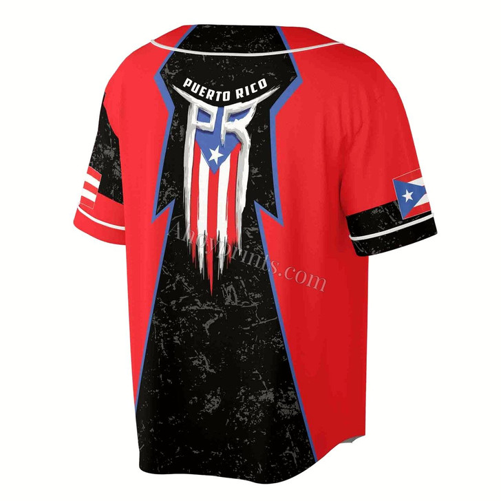 Ahoyprints Personalized Name Puerto Rico Coat Of Arms Puerto Rico Flag Baseball Jersey