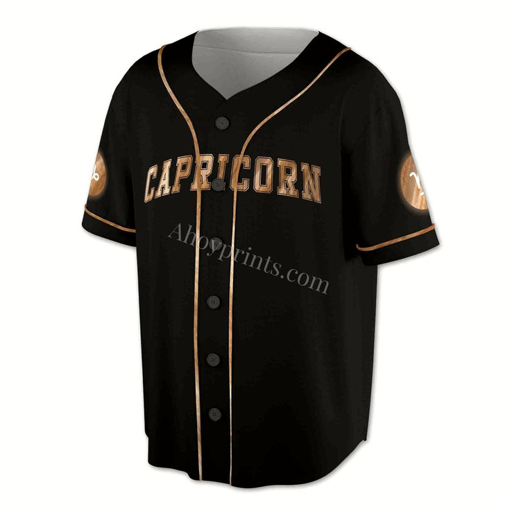 Ahoyprints Personalized Capricorn Baseball Jersey, Capricorn Horoscope Gift Idea, Birthday Gift