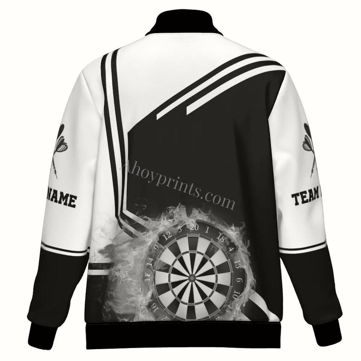 Ahoyprints Personalized Dart Unisex Bomber Jacket For Professional Dart Players Fire Flame For Dart Enthusiasts