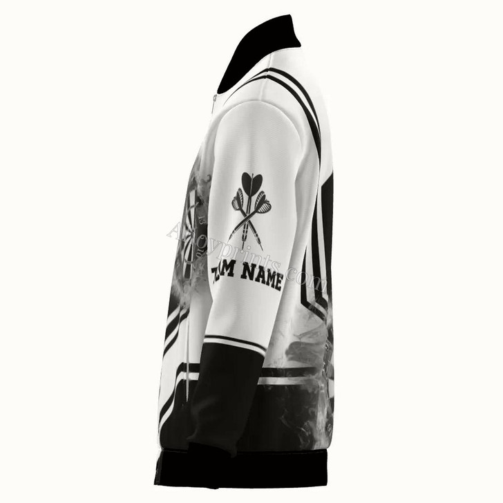 Ahoyprints Personalized Dart Unisex Bomber Jacket For Professional Dart Players Fire Flame For Dart Enthusiasts