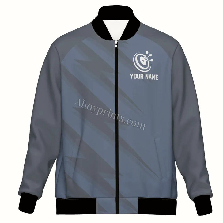 Ahoyprints Personalized Lightning Basic Dart Unisex Bomber Jacket For Professional Dart Players For Dart Enthusiasts