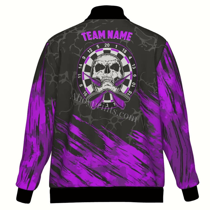 Ahoyprints Personalized Skull Dart Unisex Bomber Jacket For Professional Dart Players For Dart Enthusiasts Style 2