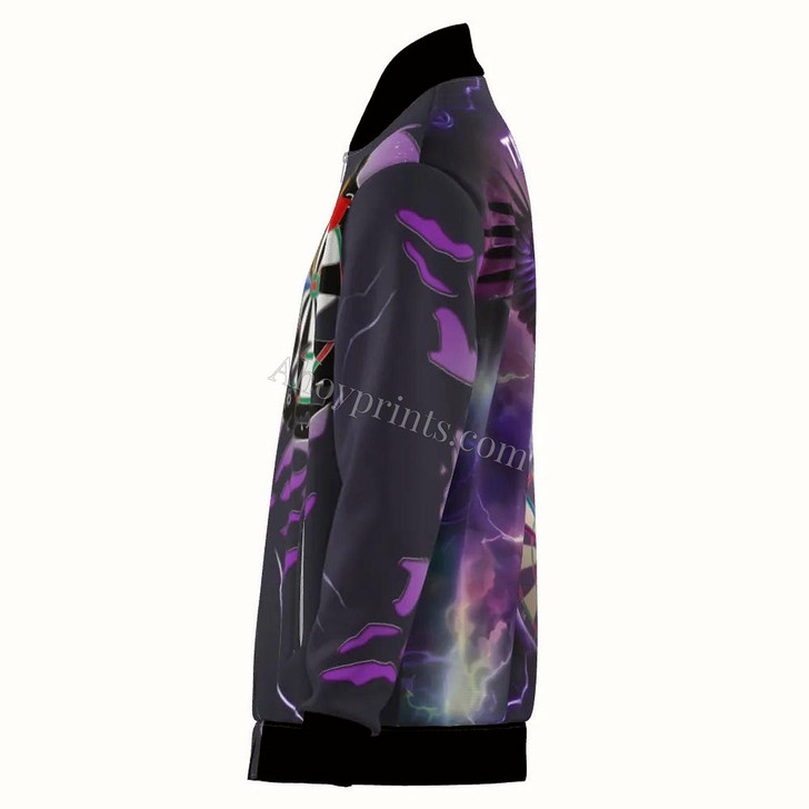 Ahoyprints Personalized Lightning Eagle Dart Unisex Bomber Jacket For Professional Dart Players For Dart Enthusiasts