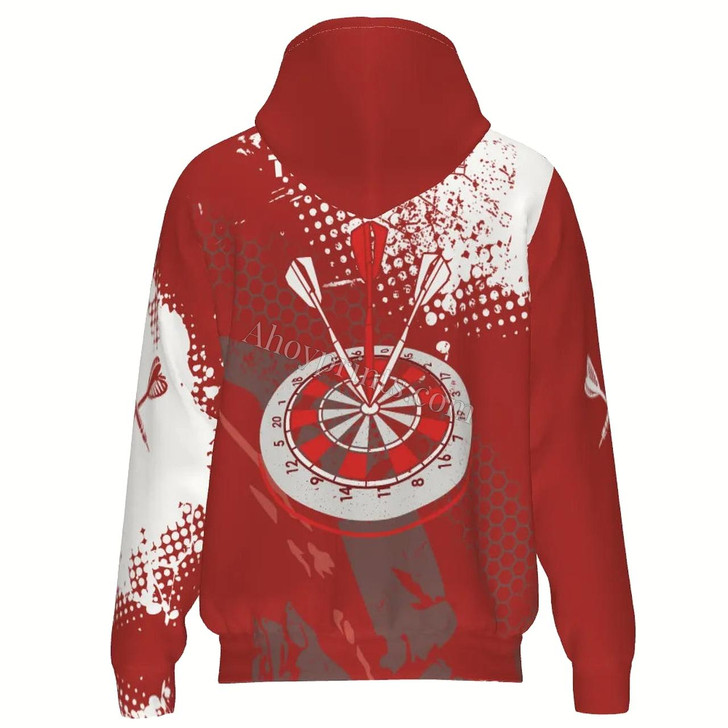 Ahoyprints Personalized Dart Unisex Zipper Hoodie Retro And Pattern For Dart Players And Enthusiasts