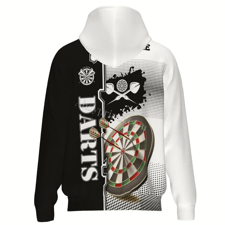 Ahoyprints Personalized Darts Unisex Zipper Hoodie In And For Dart Players And Enthusiasts Style 5