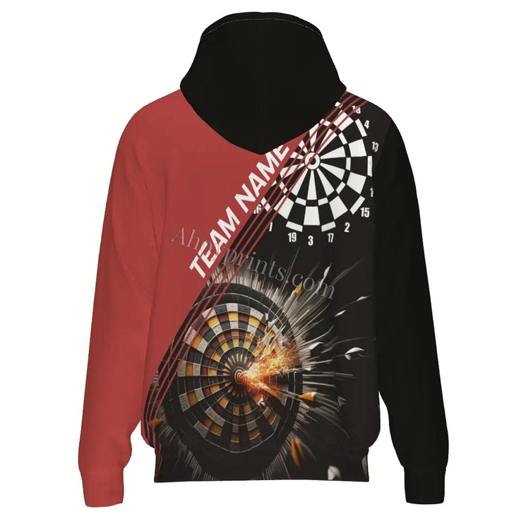 Ahoyprints Personalized Darts Unisex Zipper Hoodie With And Dart Design For Dart Players And Enthusiasts