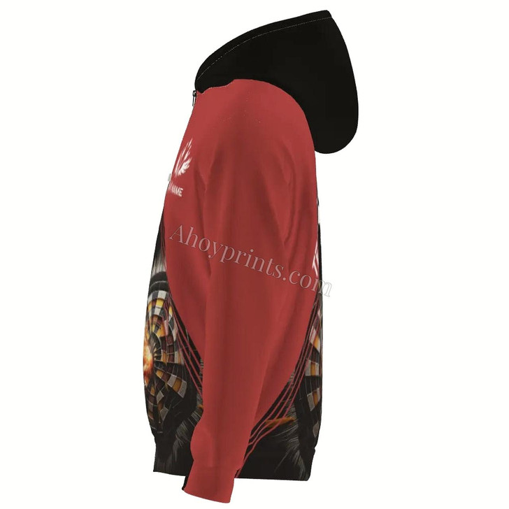 Ahoyprints Personalized Darts Unisex Zipper Hoodie With And Dart Design For Dart Players And Enthusiasts