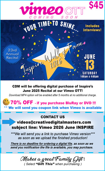 Announcement: Inspire Dance Vimeo 2026