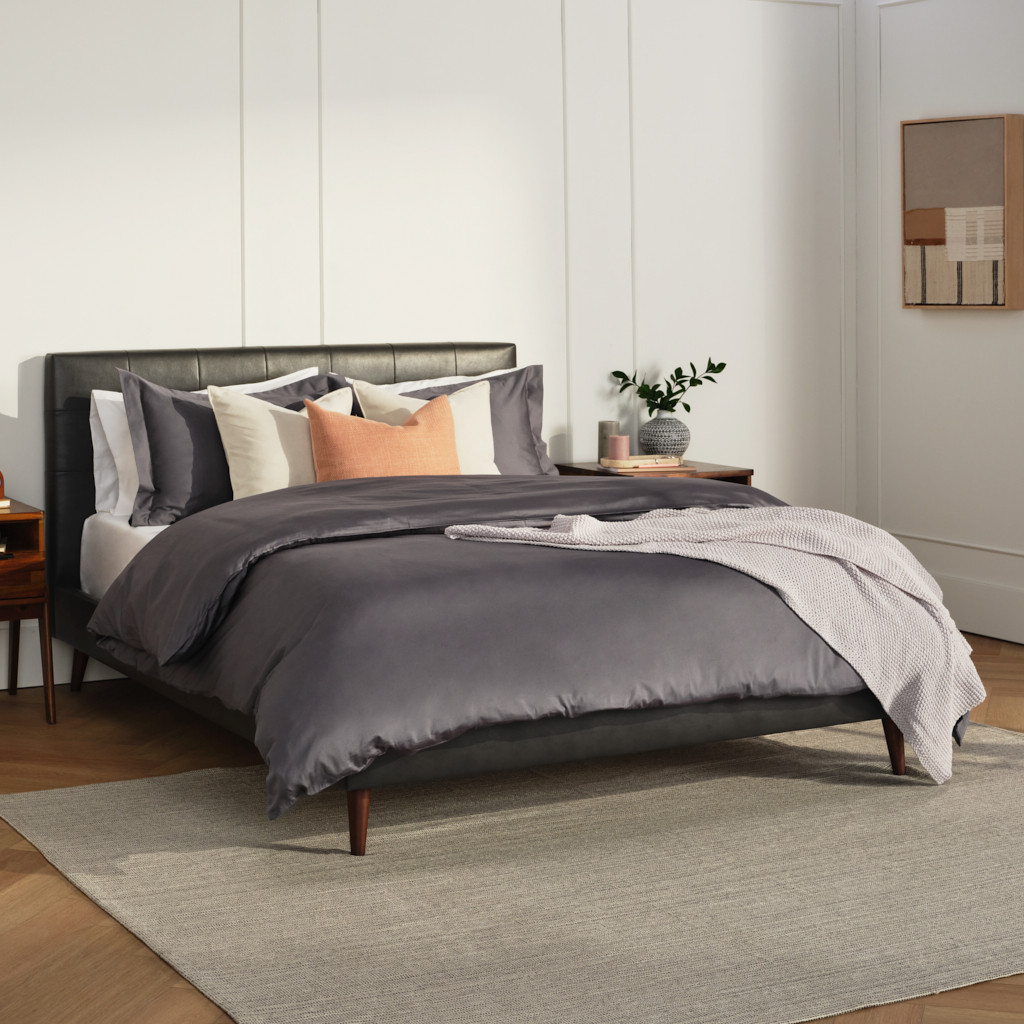 Housse De Couette Empereur Ambiance 200 Fils Coton égyptien Noir - Luxe, Lavable Machine