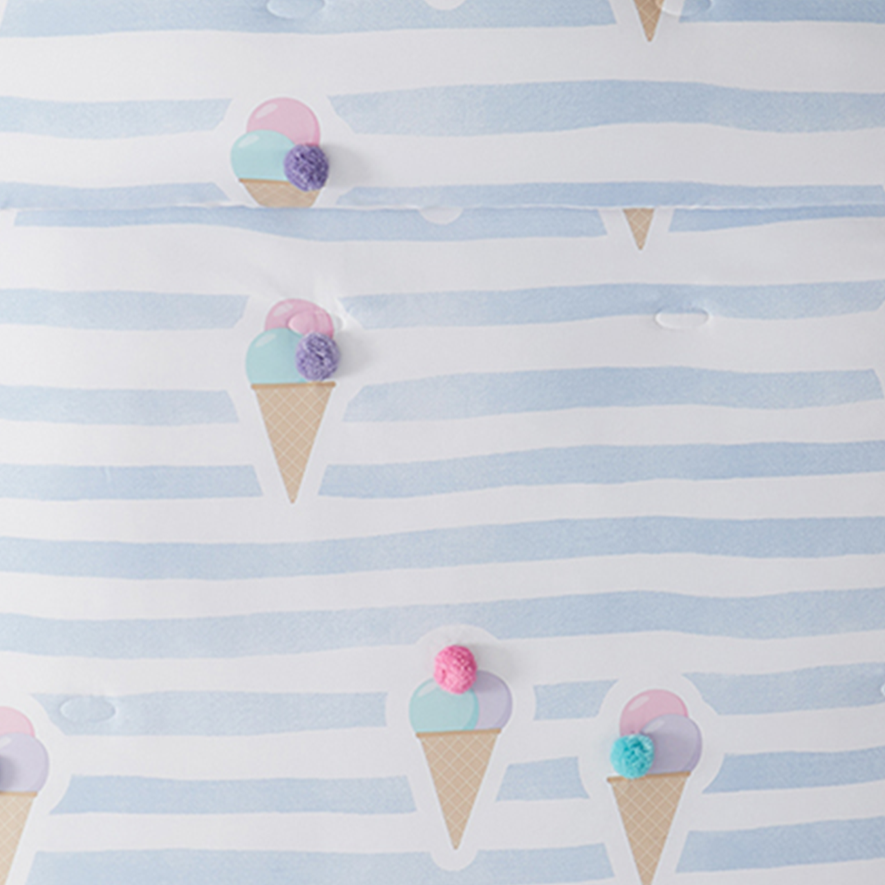 Ensemble d'édredon crème glacée à pompons Bkids