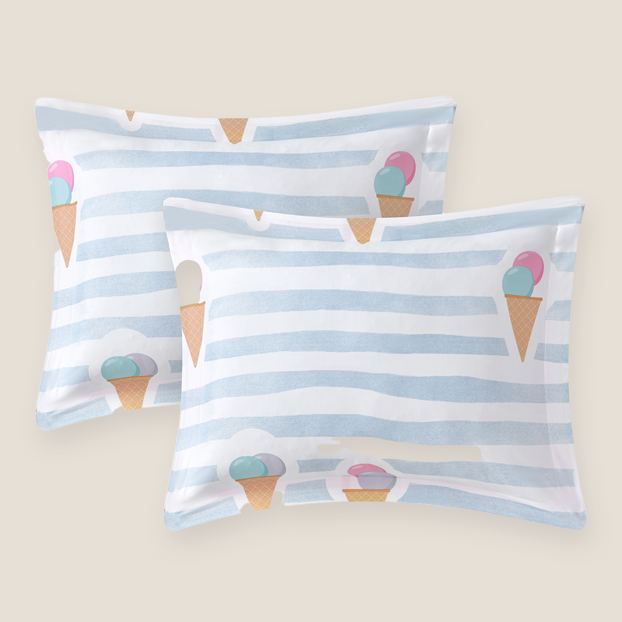 Ensemble d'édredon crème glacée à pompons Bkids