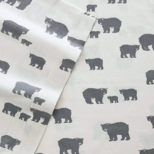 Ensemble de draps en flanelle Eddie Bauer avec motif d'un clan d'ours
