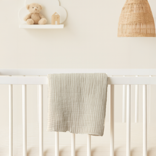 Drap pour lit de bébé en mousseline Simmons Drap pour lit de bébé en mousseline Simmons