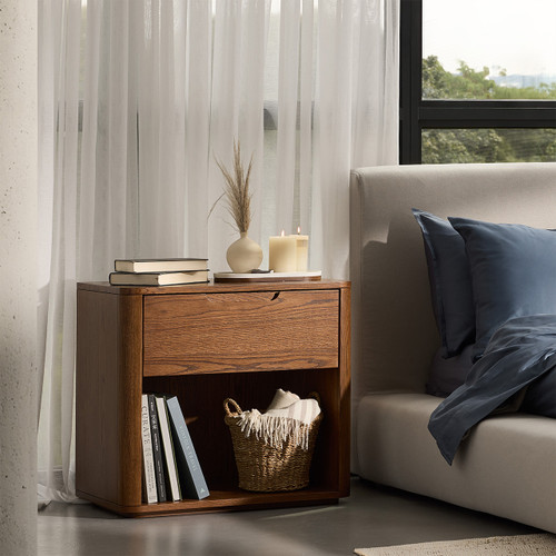 Table de nuit Bergen Silk & Snow – 1 tiroir