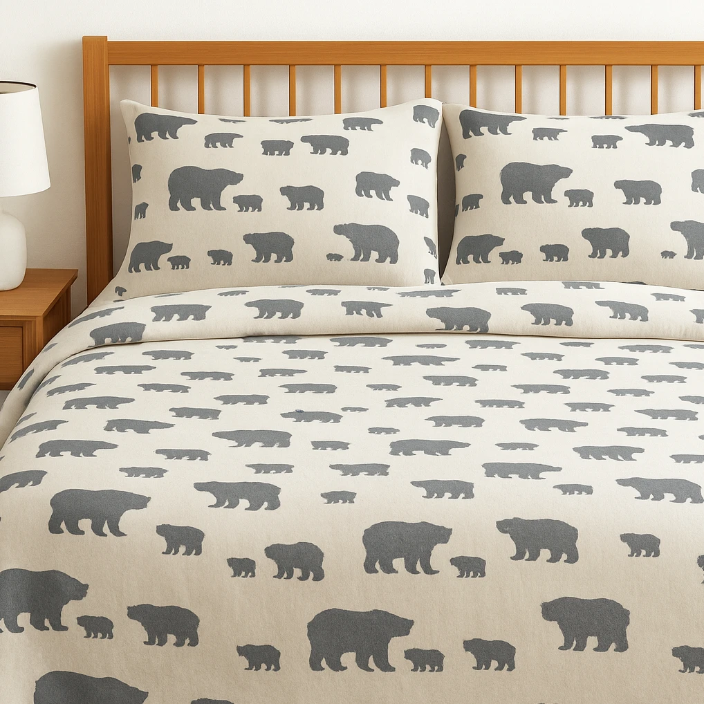 Ensemble de draps en flanelle Eddie Bauer avec motif d'un clan d'ours