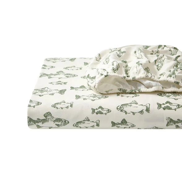 Ensemble de draps en flanelle Eddie Bauer avec motif de banc de poissons