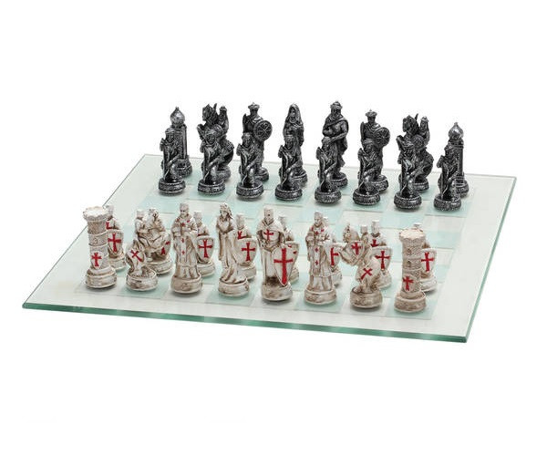 Crusaders vs Ottoman Empire Metal Chess Set - Zandatoys
