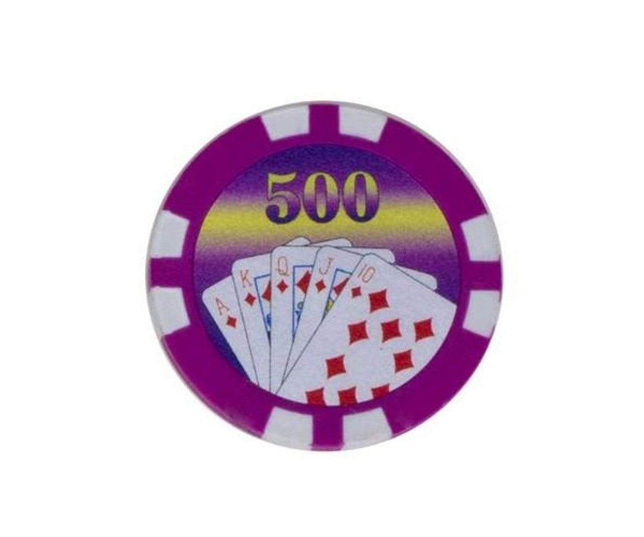 Magnetic Purple $500 Las Vegas 11.5G Poker Chips 25 pcs - Zandatoys