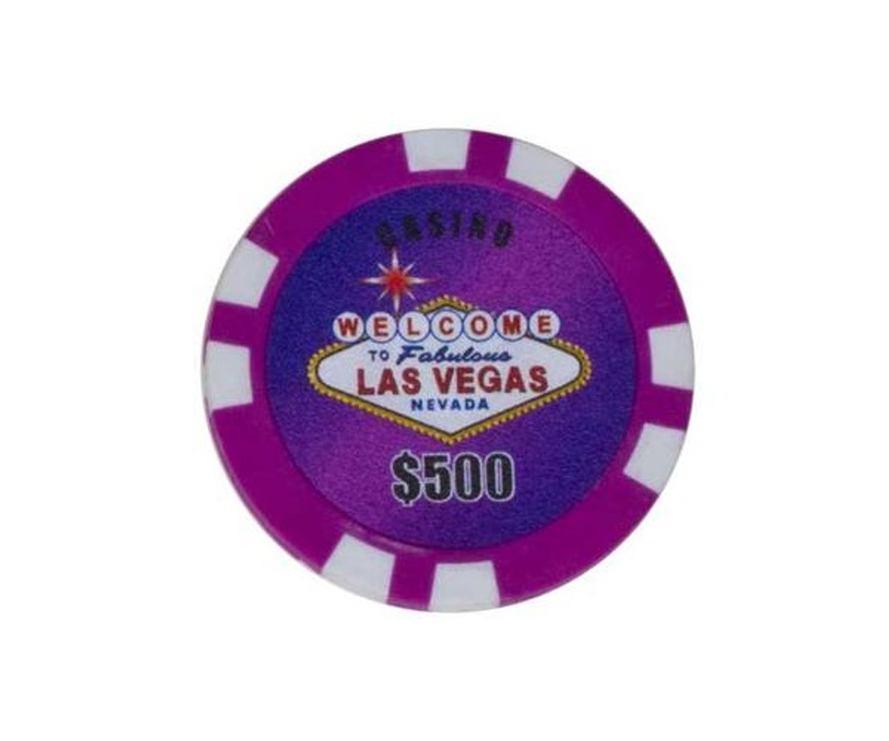 Magnetic Purple $500 Las Vegas 11.5G Poker Chips 25 pcs - Zandatoys