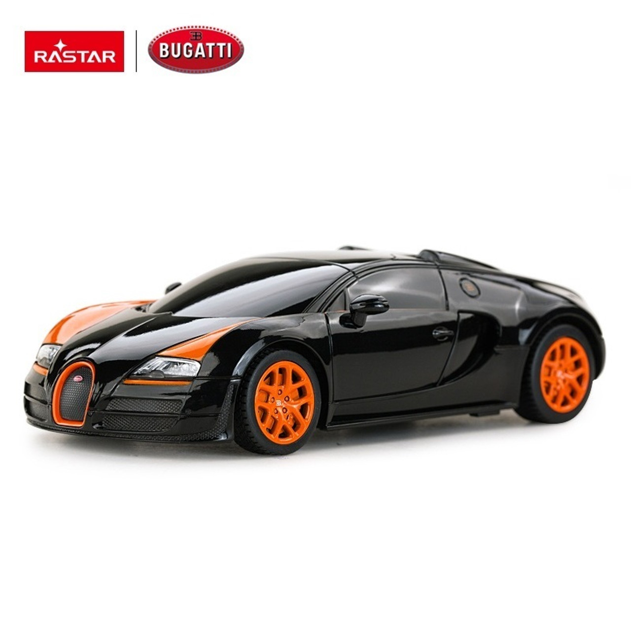 Bij wet Nauw cement 1/24 Rastar Bugatti Veyron RC Car Black - Zandatoys