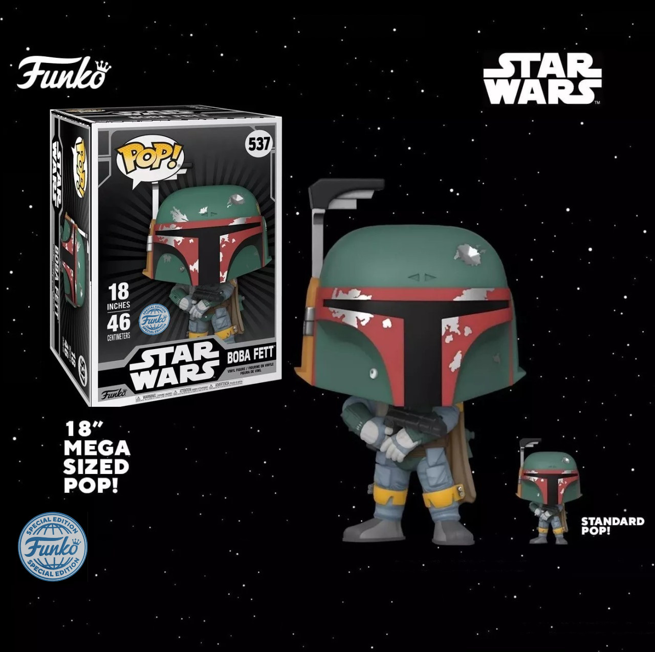 MEGA Funko Pop! Star Wars Boba Fett Sized 18 Inch #537 Special