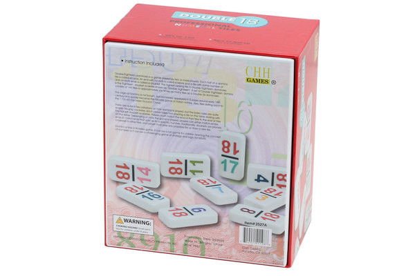 Dominoes Double 18 Professional Color Number White tile - Zandatoys