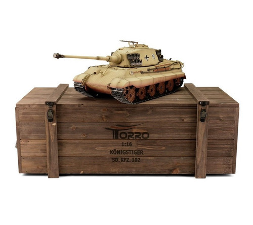 1/16 Torro King Tiger Henschel Turret RC Tank 2.4GHz Infrared Metal Edition PRO Desert Camo