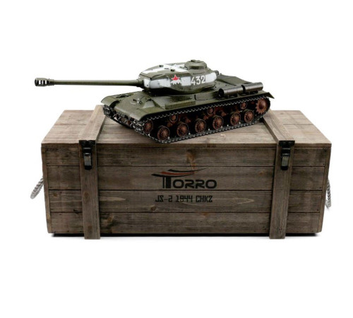 1/16 Torro Russian IS-2 RC Tank 2.4G IR Metal Edition PRO Green Smoke Barrel