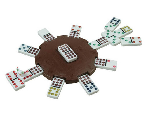 2-in-1 Domino Hub – Für Mexican Train Und Chicken Domino, Inkl. Elektronischem Zug & Krähendem Huhn