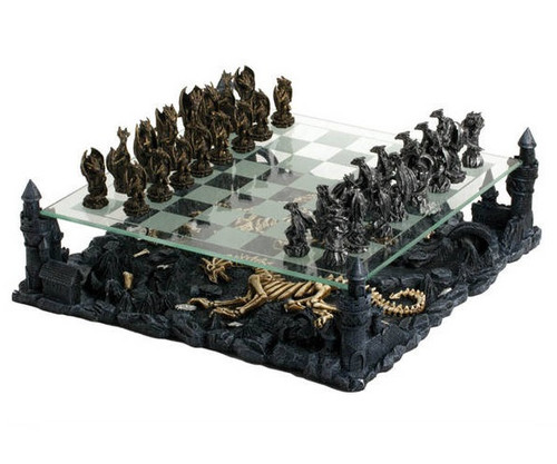 Medieval Dragon Chess Set with Castle Platform 