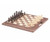 16" Walnut Foldable Chess Set with Handle