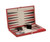 18" Black & Red Leatherette Backgammon 