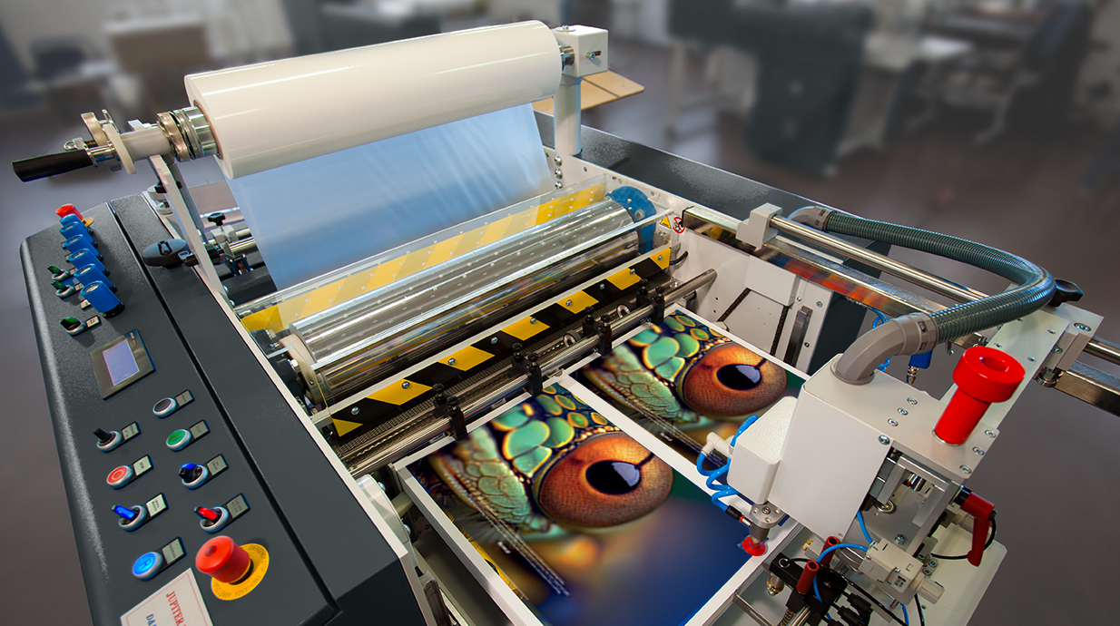 Close-up detail of the ZFP L310 LS landscape automatic laminator