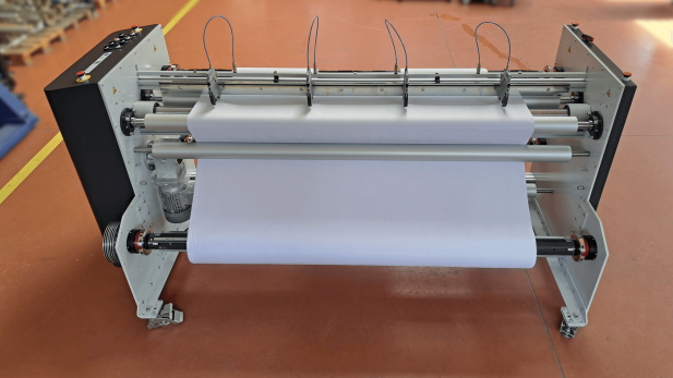 ZFP 1900 duplex slitter rewinder front view with master roll loaded on the high-capacity unwind station