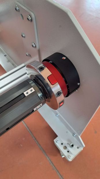 Electromagnetic clutch on a rewind station of the ZFP 1900 duplex slitter rewinder
