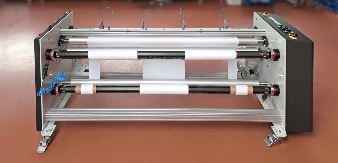 ZFP 1900 duplex slitter rewinder for slitting and rewinding 75 inch master rolls of paper, cardboard, and film