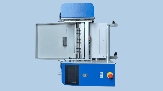 Top view of the ZFP automatic mini roll-to-sheet cutter