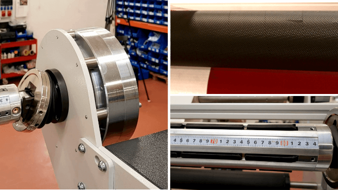 ZFP laminator pneumatic expanding air shafts and electromagnetic brake for precise web tension and fast roll changes