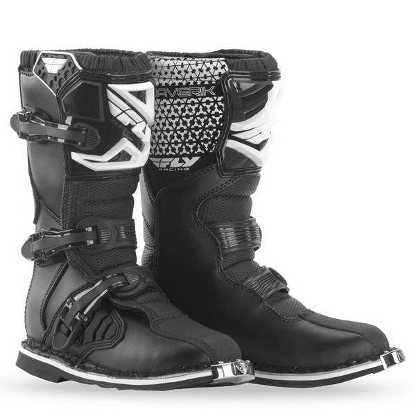 Fly Racing Youth Maverik MX Boots Black - Sportbike Track Gear