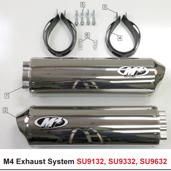 M4 Bolt On Dual Exhaust Suzuki SV1000 2004-2008